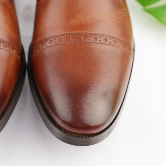 Cole Haan Mens Jefferson Oxford Size 9 M Brown Leather Cap Toe Brogue Dress Shoe main image 15